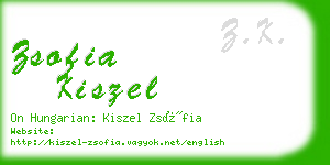 zsofia kiszel business card